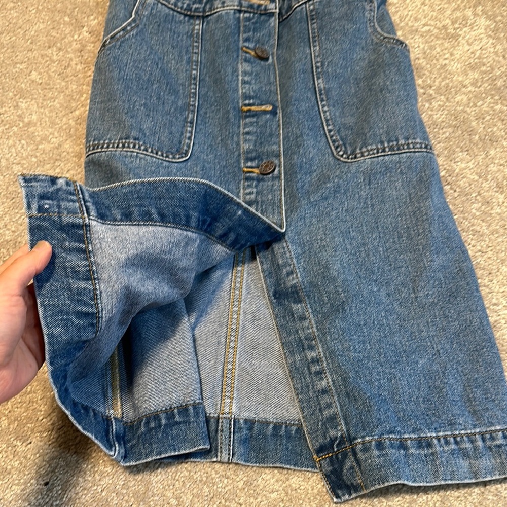 Denim Button-Front Overall Dress - Picture 3 of 8